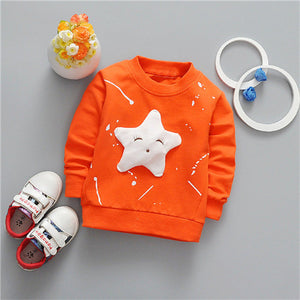 Baby Girls Boys t-shirt Long Sleeve Star Pattern Sport t-shirts for girls Cotton Children Clothes