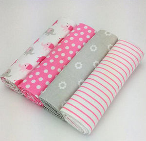 4pcs/lot newborn baby bed sheet bedding set 76x76cm for newborn crib sheets cot linen 100% cotton Flannel printing baby blanket