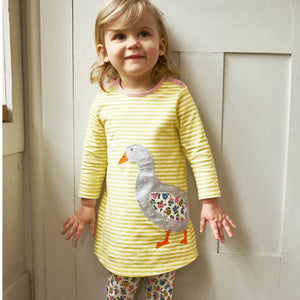 Princess Costume Baby Girls Birthday Dress 2017 Brand Tunic Dress Kids Clothing Applique Robe Fille 100% Cotton Children Dresses