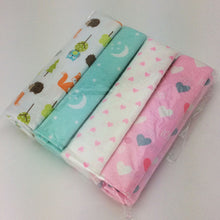 4pcs/lot newborn baby bed sheet bedding set 76x76cm for newborn crib sheets cot linen 100% cotton Flannel printing baby blanket