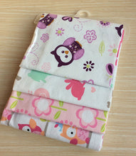 4pcs/lot newborn baby bed sheet bedding set 76x76cm for newborn crib sheets cot linen 100% cotton Flannel printing baby blanket