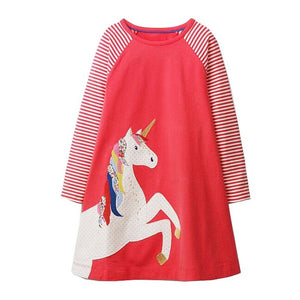 Princess Costume Baby Girls Birthday Dress 2017 Brand Tunic Dress Kids Clothing Applique Robe Fille 100% Cotton Children Dresses