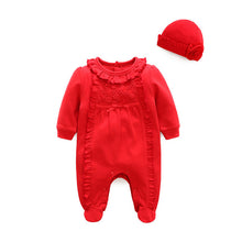 Newborn Baby Girl Clothes Lace Flowers Jumpsuits & Hats Clothing Sets Princess Girls Footies for 2018 Spring Baby Body suits