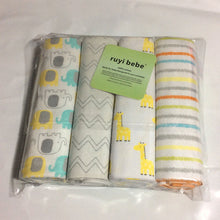 4pcs/lot newborn baby bed sheet bedding set 76x76cm for newborn crib sheets cot linen 100% cotton Flannel printing baby blanket