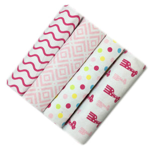 4pcs/lot newborn baby bed sheet bedding set 76x76cm for newborn crib sheets cot linen 100% cotton Flannel printing baby blanket