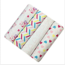 4pcs/lot newborn baby bed sheet bedding set 76x76cm for newborn crib sheets cot linen 100% cotton Flannel printing baby blanket