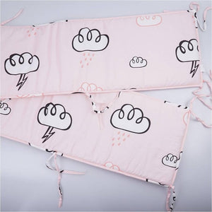 Muslinlife(1pcs bumper only)Fashion hot crib bumper infant bed,baby bed bumper clauds/star/dot/tree,safe protection for baby use