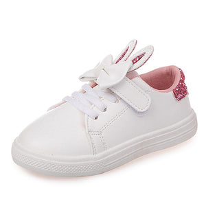 COZULMA 2018 New Girls Sneakers Kids Shoes Children sequined rabbit ears Sport Causal Shoes Girls Princess Bow Tie Outdoor Shoes