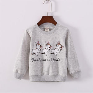 Summer autumn baby cartoon printing cotton long-sleeved fashion cartoon sweater 0-3 years cartoon animal candy color shirt