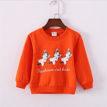 Summer autumn baby cartoon printing cotton long-sleeved fashion cartoon sweater 0-3 years cartoon animal candy color shirt