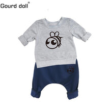 Gourd doll Baby Boy Girl Clothes Spring Baby Clothing Sets Cartoon Printing Sweatshirts+Casual Pants 2Pcs for Baby Clothes