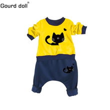 Gourd doll Baby Boy Girl Clothes Spring Baby Clothing Sets Cartoon Printing Sweatshirts+Casual Pants 2Pcs for Baby Clothes
