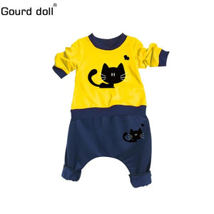 Gourd doll Baby Boy Girl Clothes Spring Baby Clothing Sets Cartoon Printing Sweatshirts+Casual Pants 2Pcs for Baby Clothes