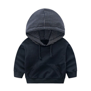 COOTELILI 80-130cm Fashion Striped Baby Girls Clothes Baby Boys Hoodies Kids Cool Hip-Hop Sweatshirt Children Tops Black White