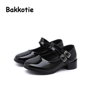 Bakkotie 2018 Spring New Fashion Mary Jane Pu Leather Low-heel Flat Child Baby Casual Princess Shoe Bow kid Brand Sweet Girl