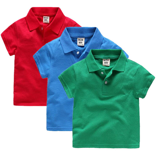 Hot New Boys Polo Shirts Summer Polo shirts for Boy Short Sleeve Tops Tees Solid Color Kids Clothes Polo Shirt Children Clothing