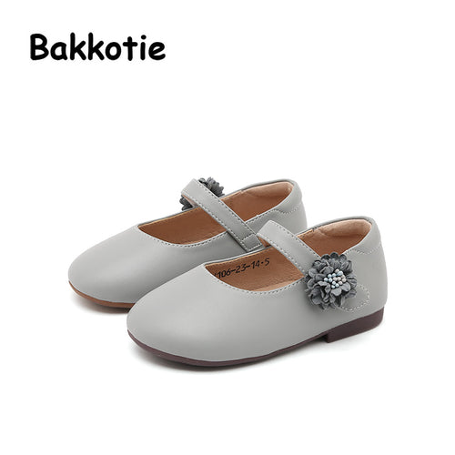 Bakkotie 2018 Spring New Baby Girl Fashion Flower Pink Pu leather Shoe Children Princess Flat kid Party Brand Mary Jane Toddler