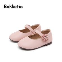Bakkotie 2018 Spring New Baby Girl Fashion Flower Pink Pu leather Shoe Children Princess Flat kid Party Brand Mary Jane Toddler