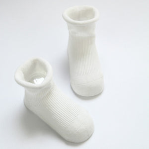 KAVKAS Baby Summer Socks Cotton Breathable Infant Boy Girl Socks Floor Anti-Slip Socks Spring Solid Color Rolled Toddler Socks