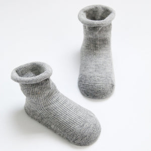 KAVKAS Baby Summer Socks Cotton Breathable Infant Boy Girl Socks Floor Anti-Slip Socks Spring Solid Color Rolled Toddler Socks