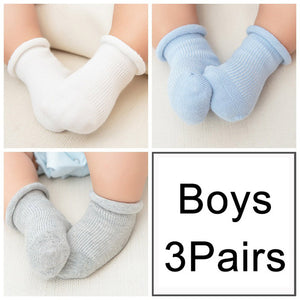 KAVKAS Baby Summer Socks Cotton Breathable Infant Boy Girl Socks Floor Anti-Slip Socks Spring Solid Color Rolled Toddler Socks